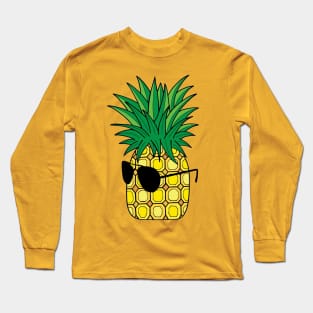 Sunny Pineapple with Glasses Long Sleeve T-Shirt